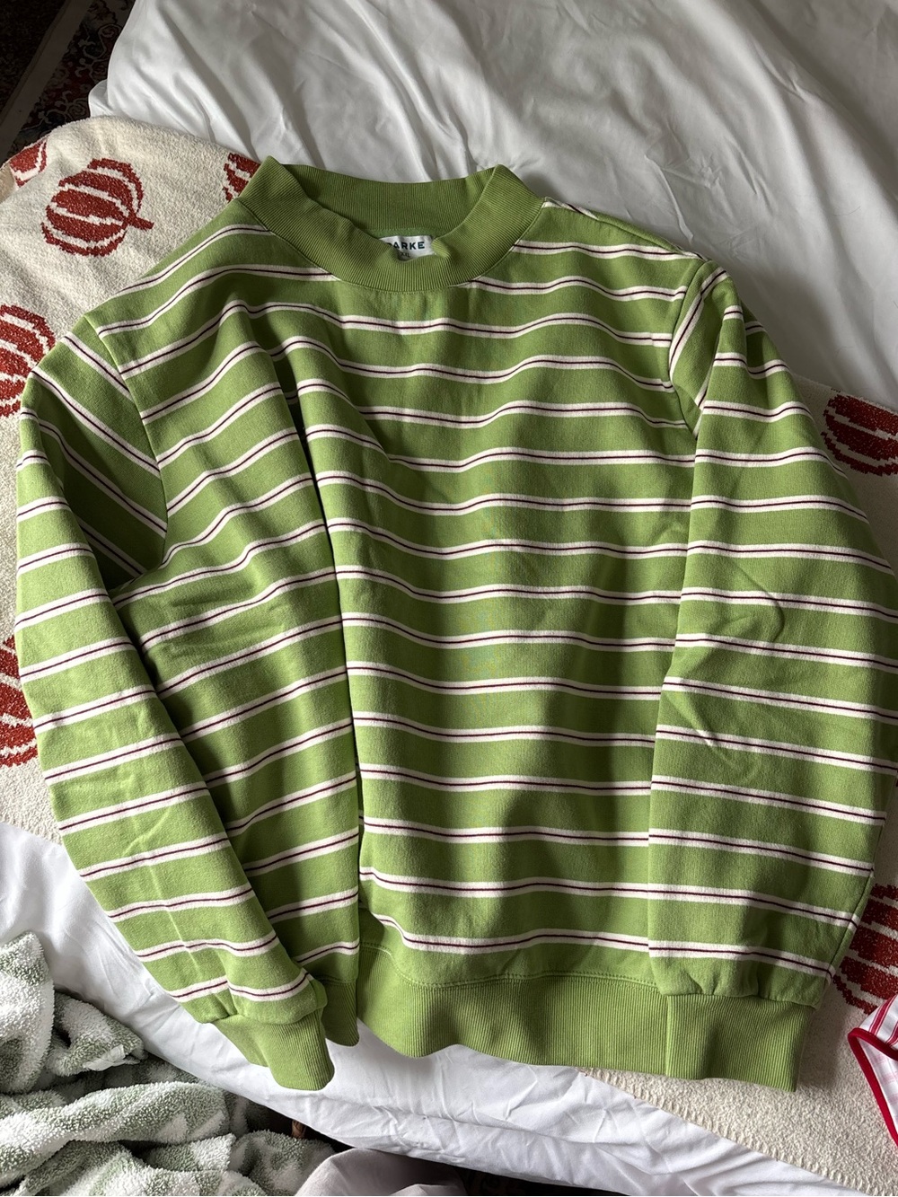 Parke Matcha Striped Mockneck
